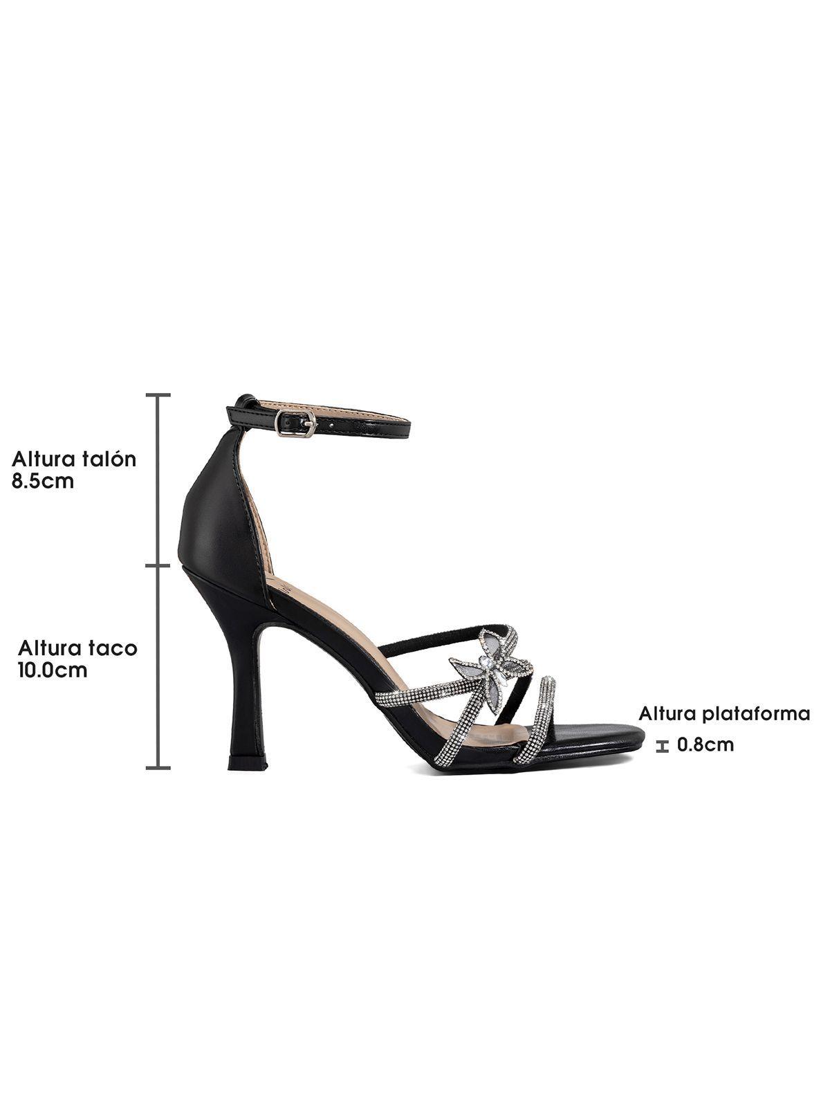 Sandalia Fiesta Taco Stiletto Pedrería Mujer Weide QIU382-6