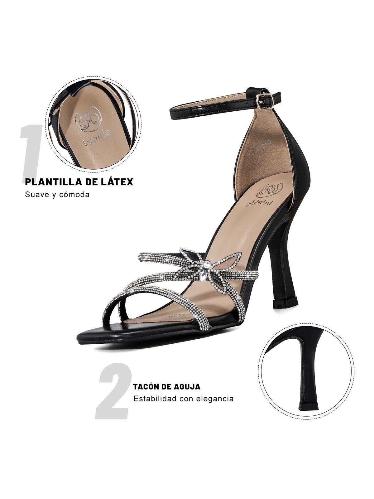Sandalia Fiesta Taco Stiletto Pedrería Mujer Weide QIU382-7