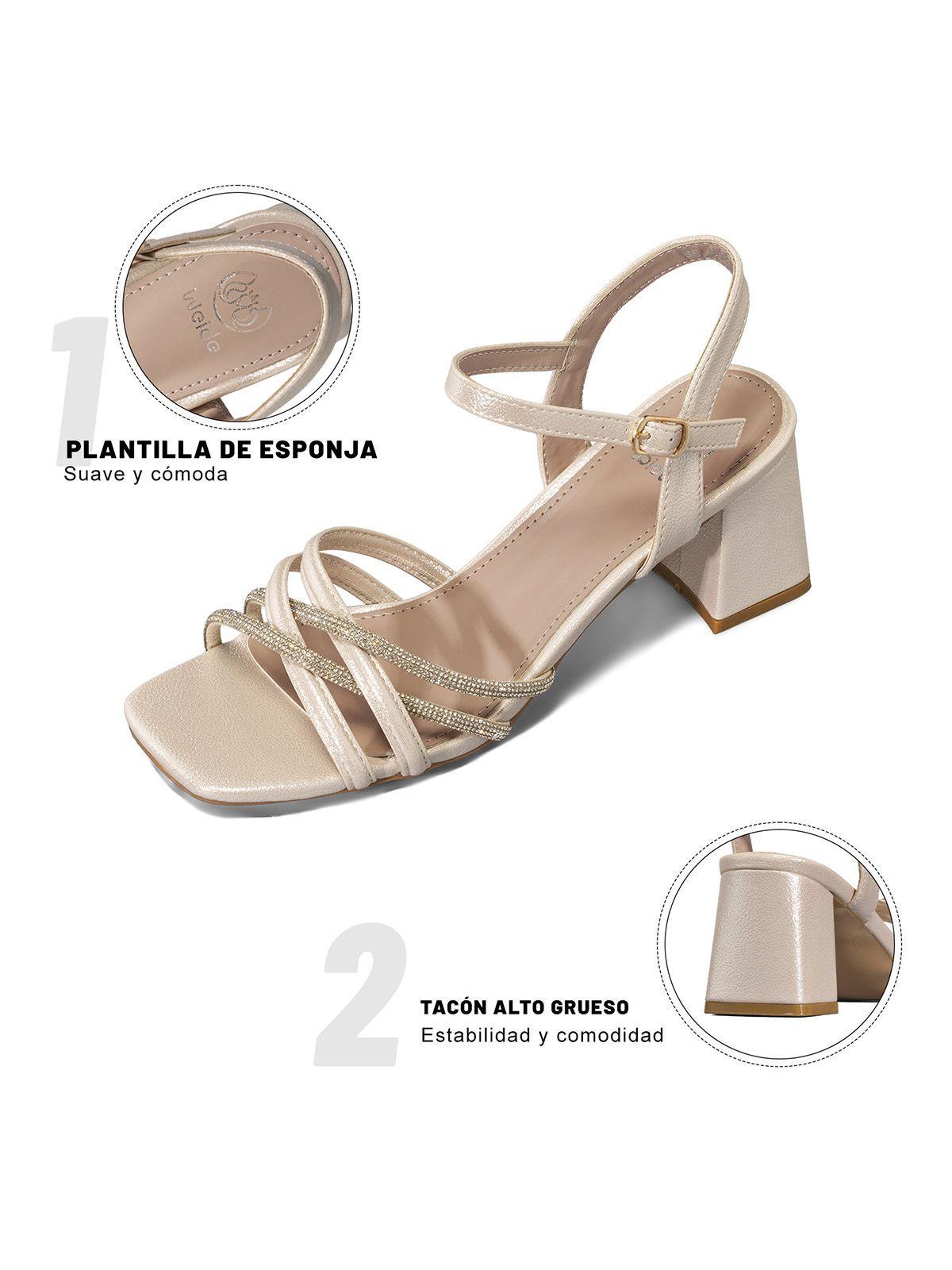 Sandalia Taco Grueso Fiesta Pedrería Mujer Weide YOU239B-6