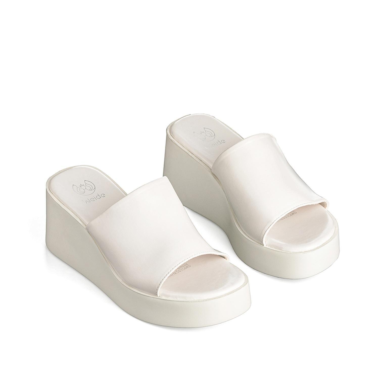 Sandalia Casual Plataforma Blanca Mujer Weide QIU330-7