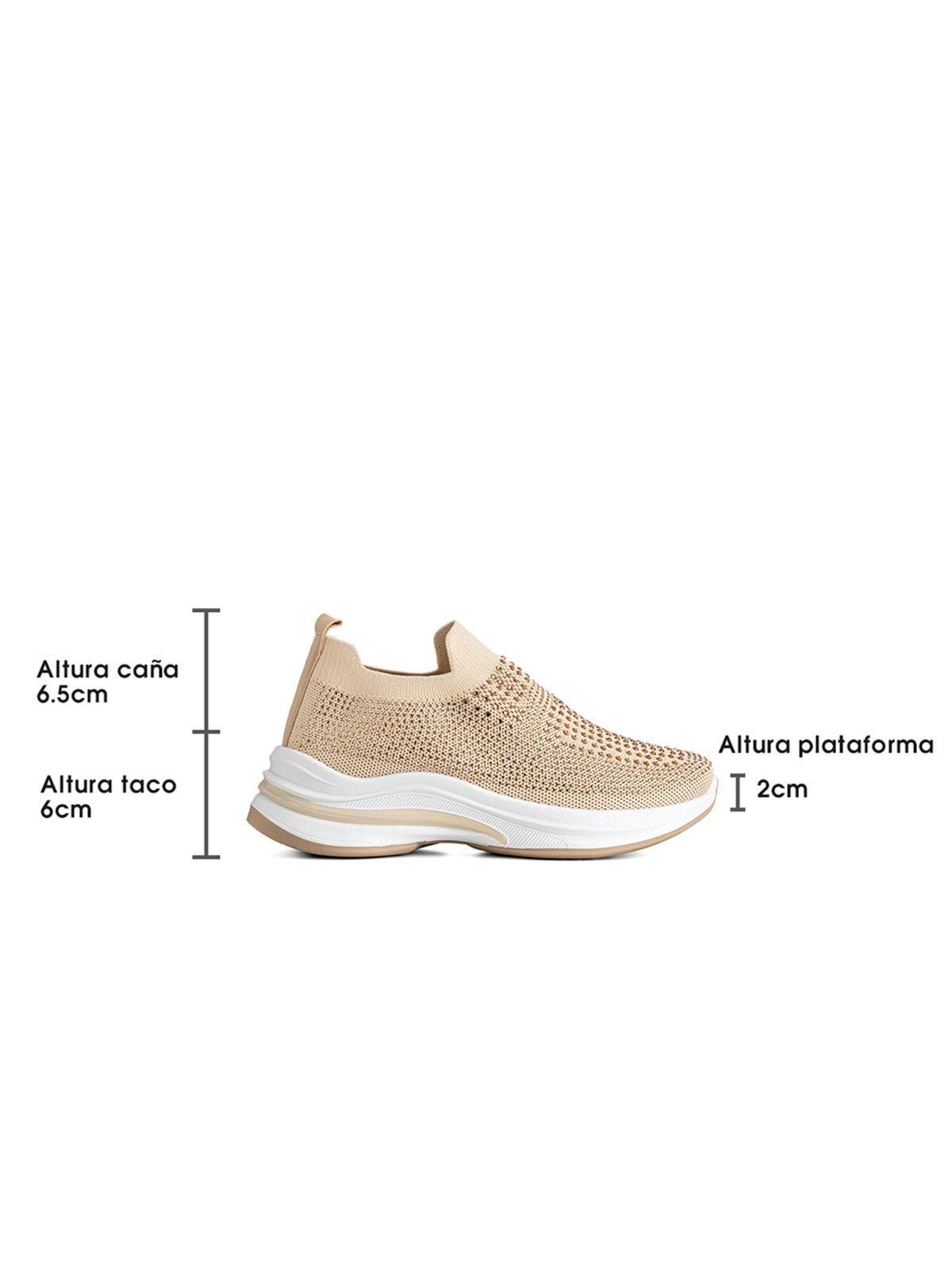 Zapatilla Beige Casual Mujer Weide TFA197-5