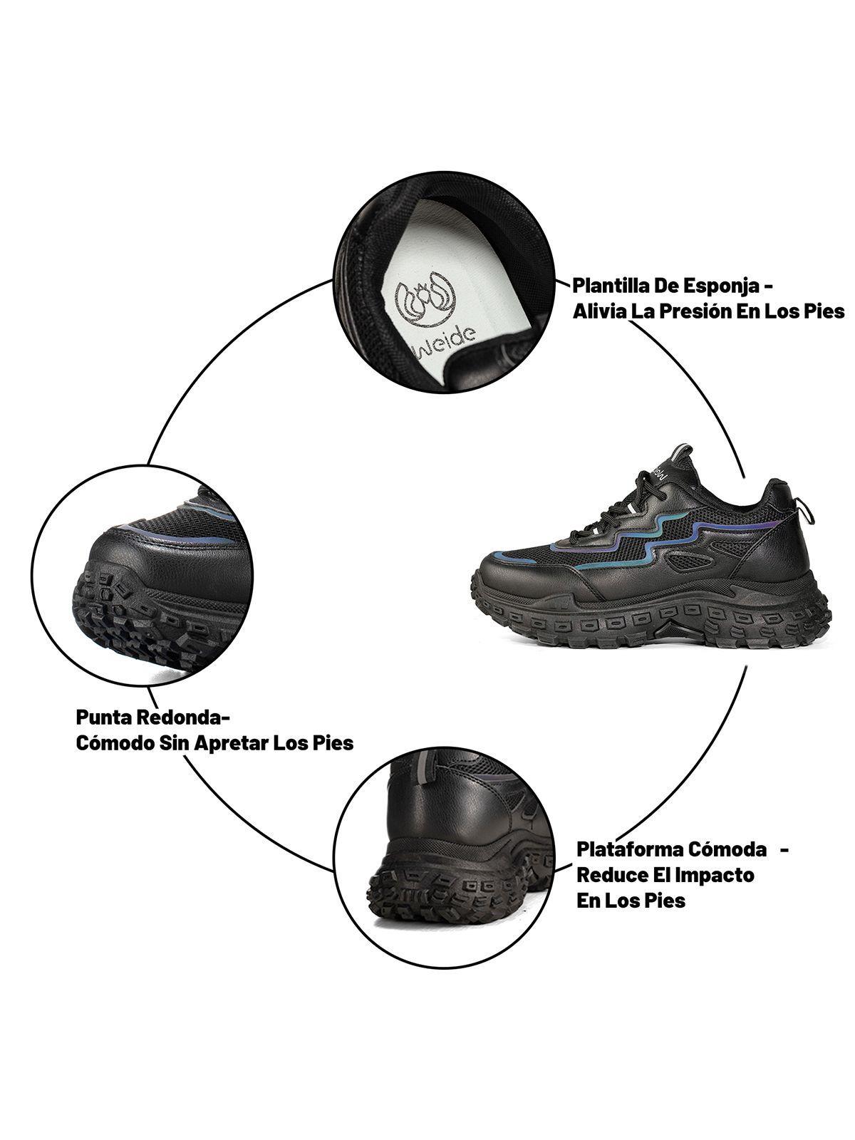 Zapatillas Negro Casual Mujer Weide SL02-8