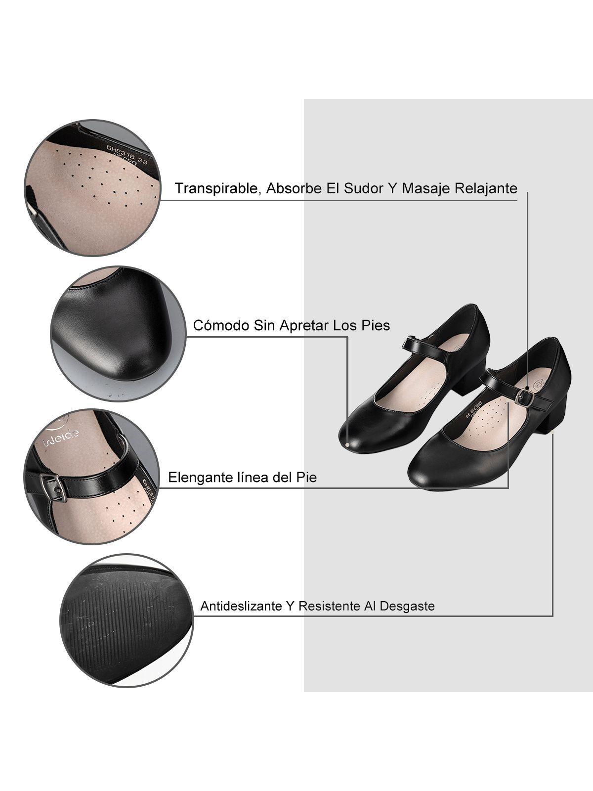 Zapatos Mary Jane Con Taco Cómodo Mujer Weide GHE31B-5
