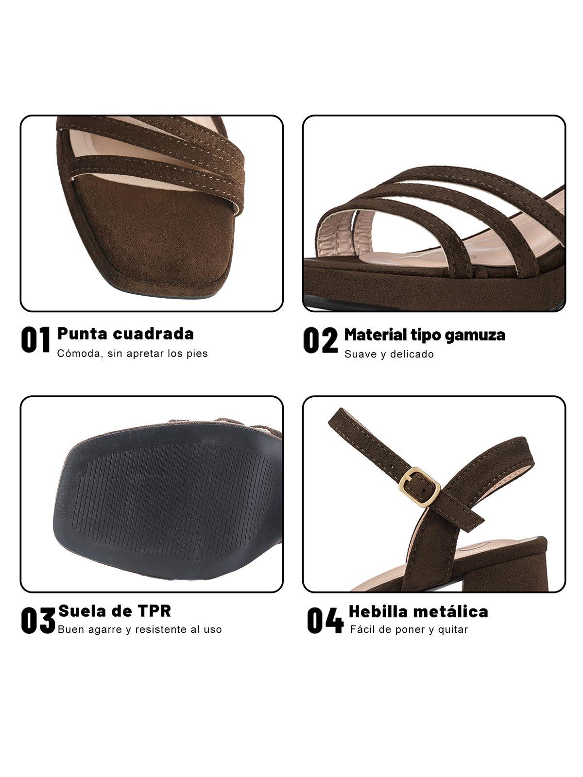 Sandalias Casual PU Textil Mujer Cuadrado Weide YOU531B-4