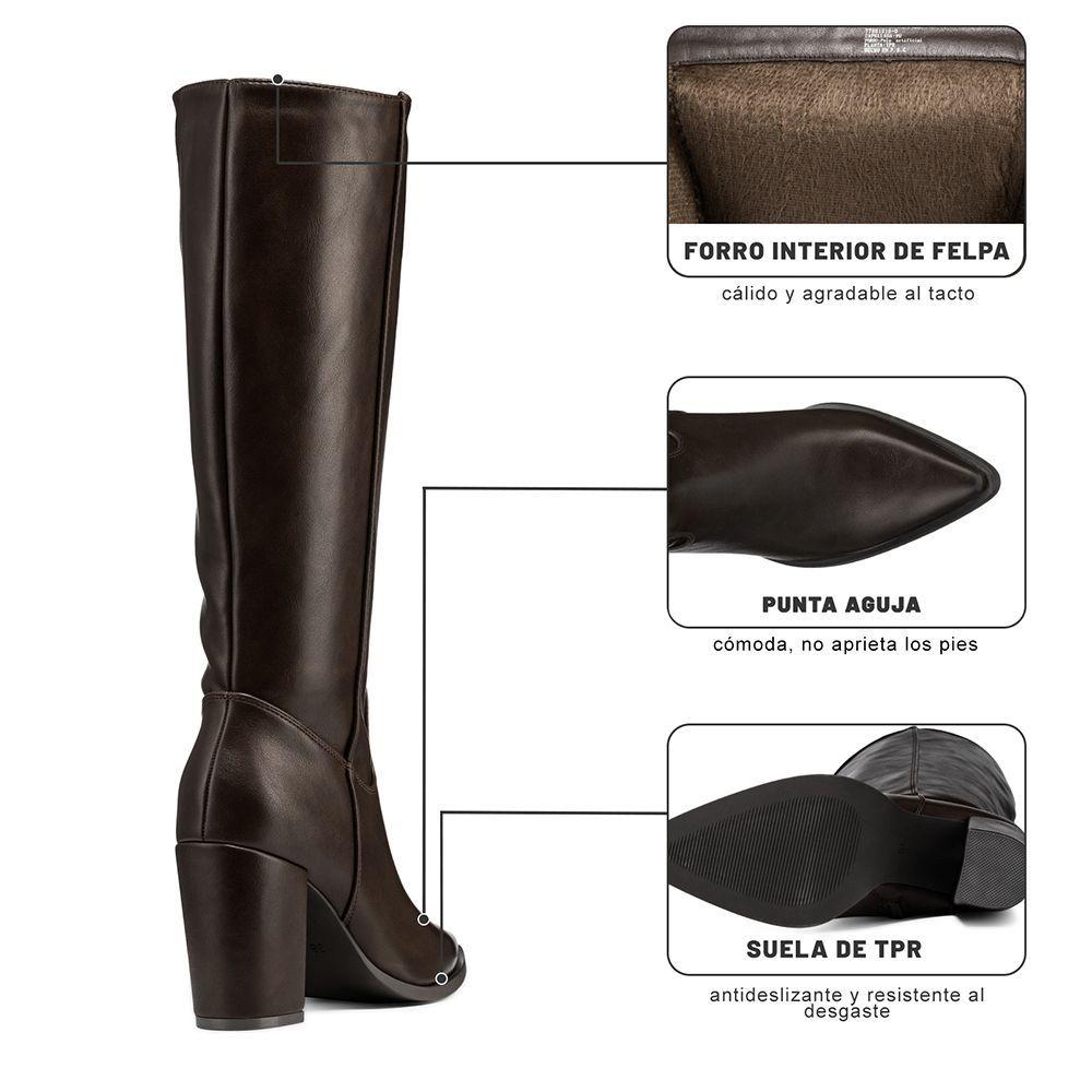 Bota Taco Mujer Urbana PU Weide QBM28-7