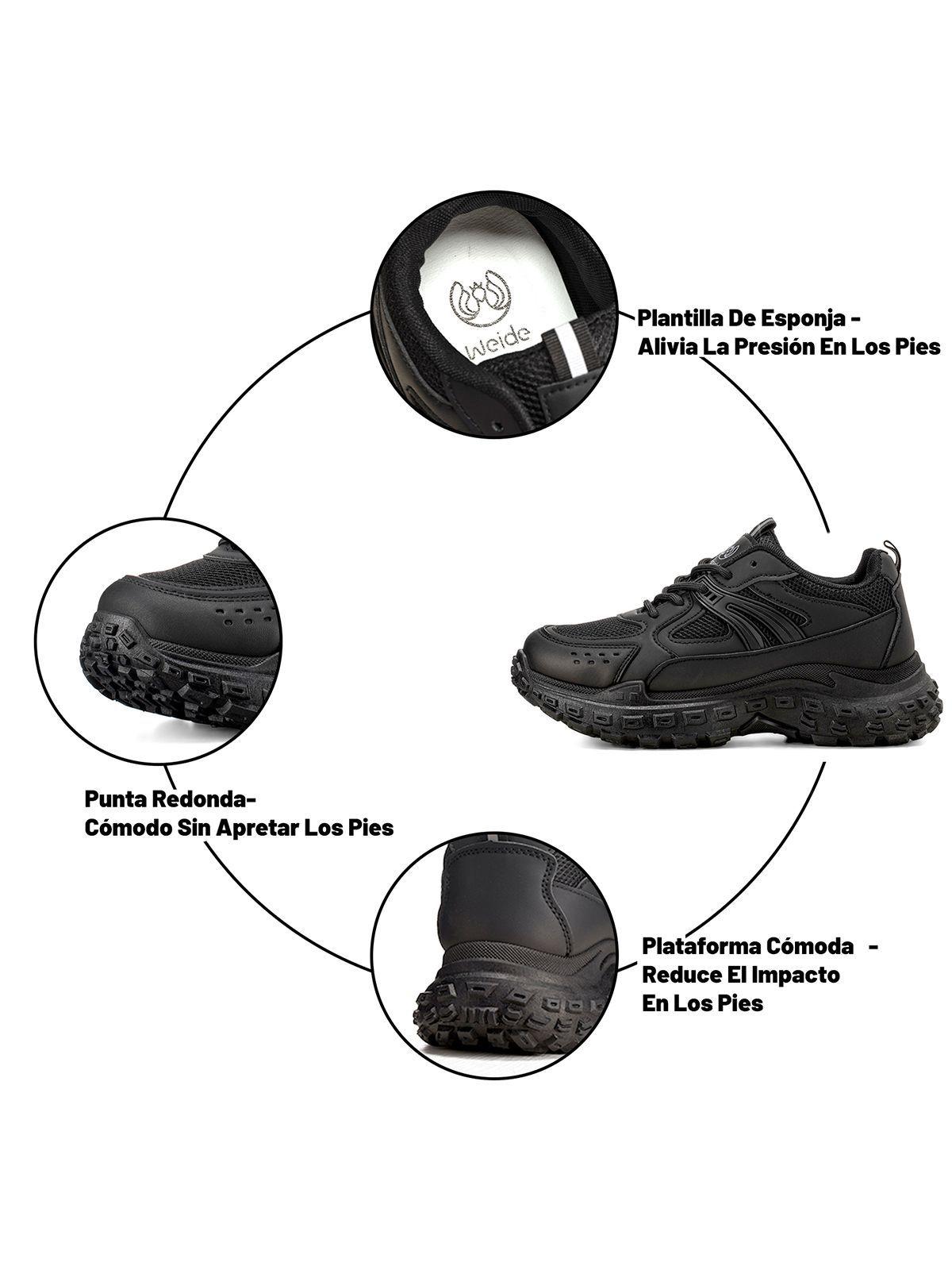 Zapatillas Negro Casual Mujer Weide SL03-6