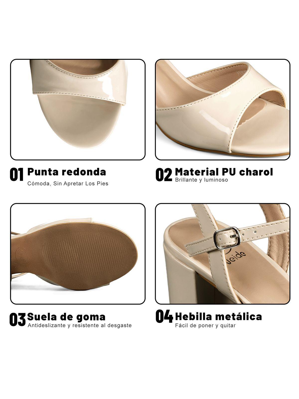 Sandalia Casual Taco Alto Simil Charol Weide Mujer YOU550-5