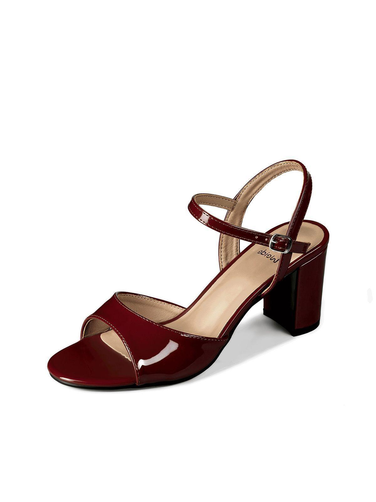 Sandalia Casual Taco Alto Simil Charol Weide Mujer YOU550-0