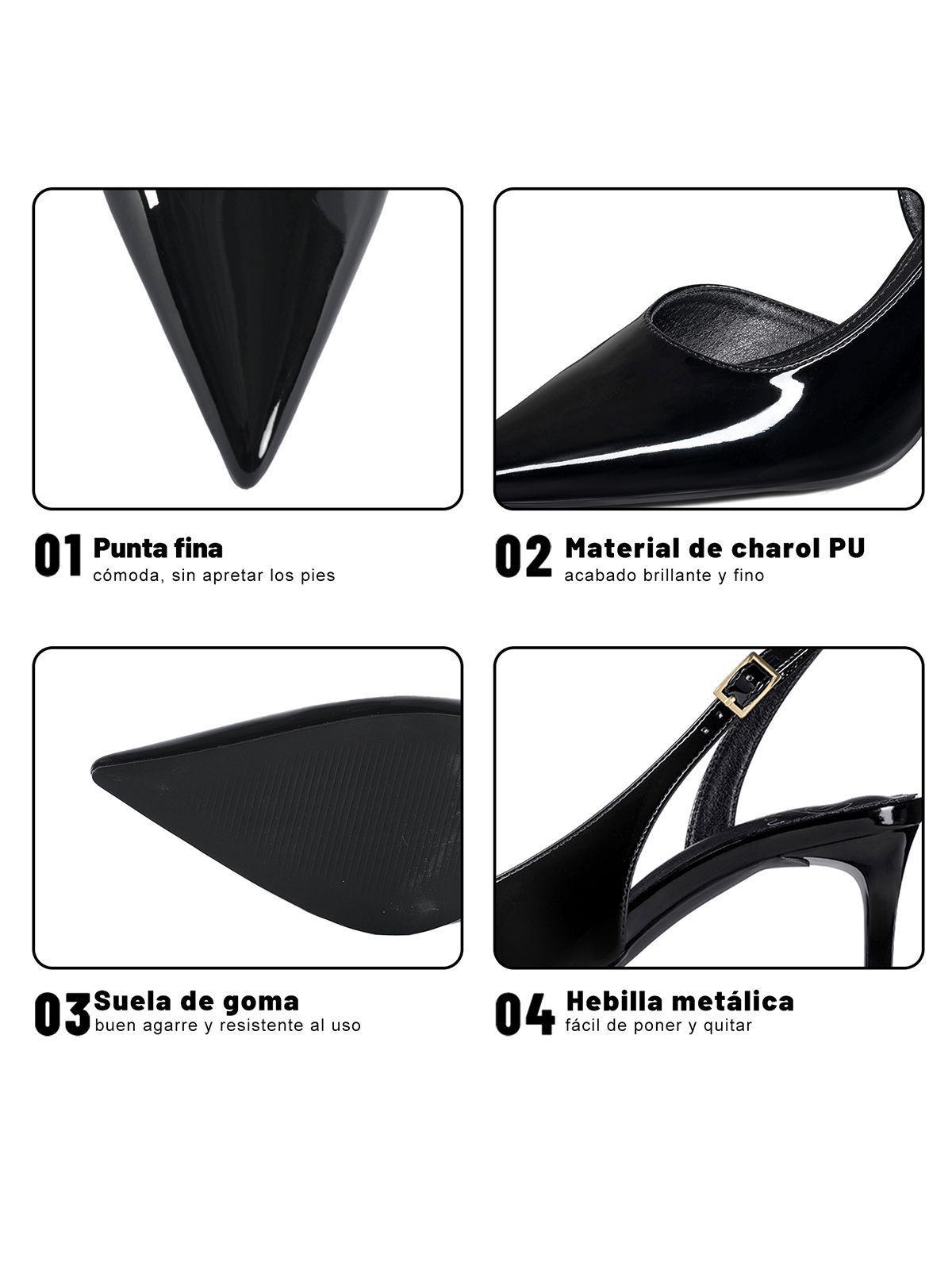 Zapatos Taco Casual PU Acharolado Mujer Aguja Weide QIU522-4
