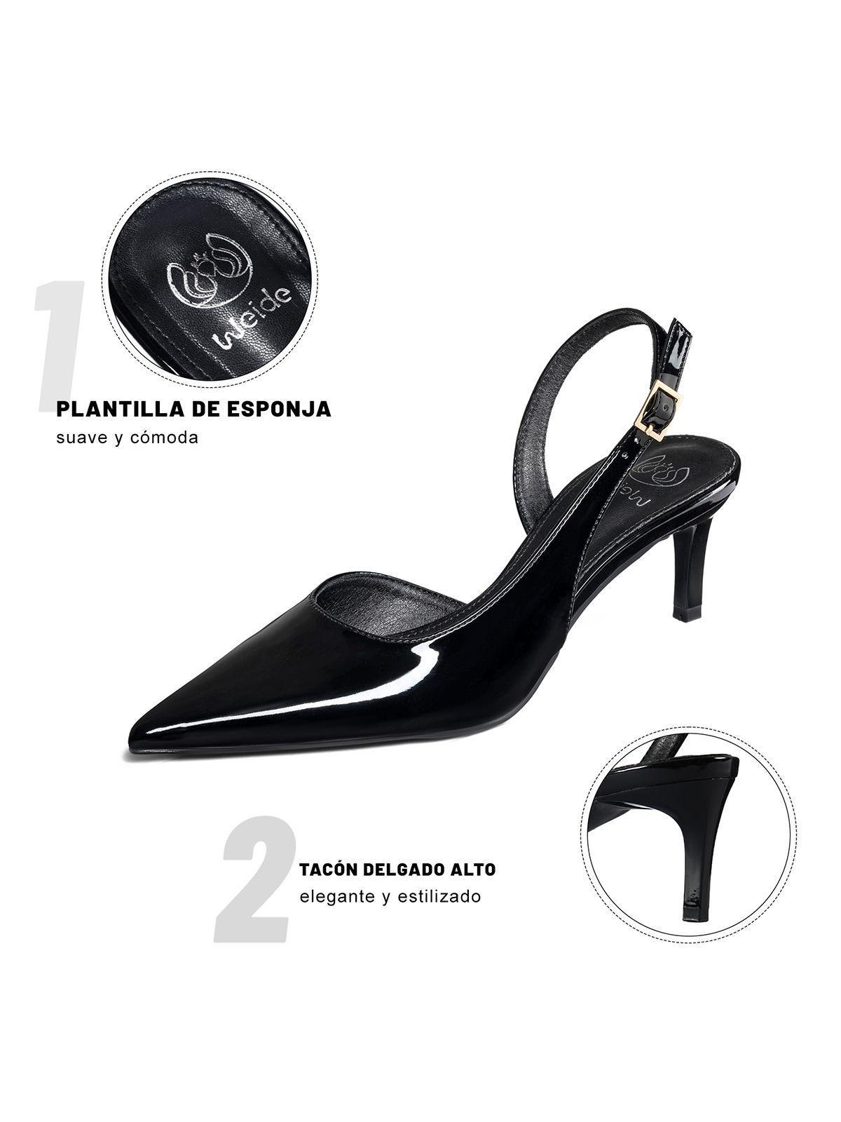 Zapatos Taco Casual PU Acharolado Mujer Aguja Weide QIU522-5