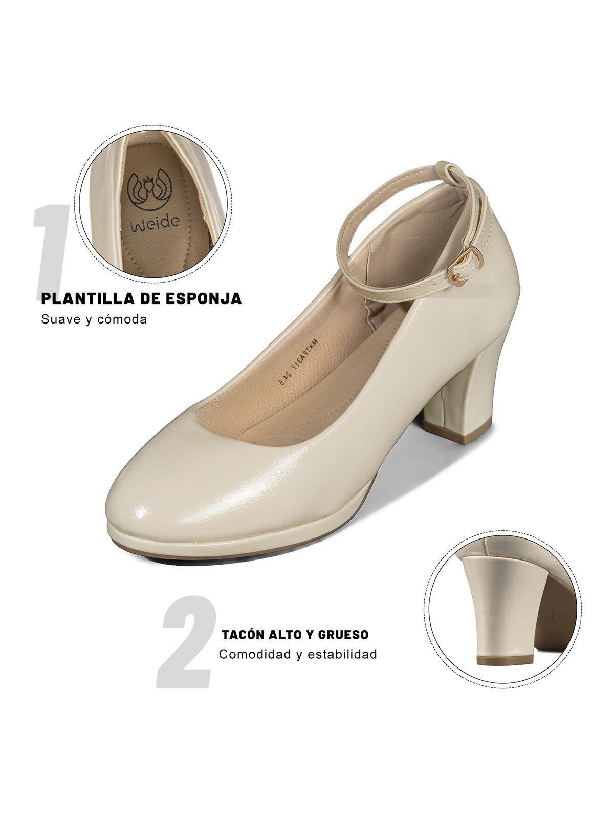 Zapatos Taco Moda Formal Hebilla Mujer Weide TFA317-7