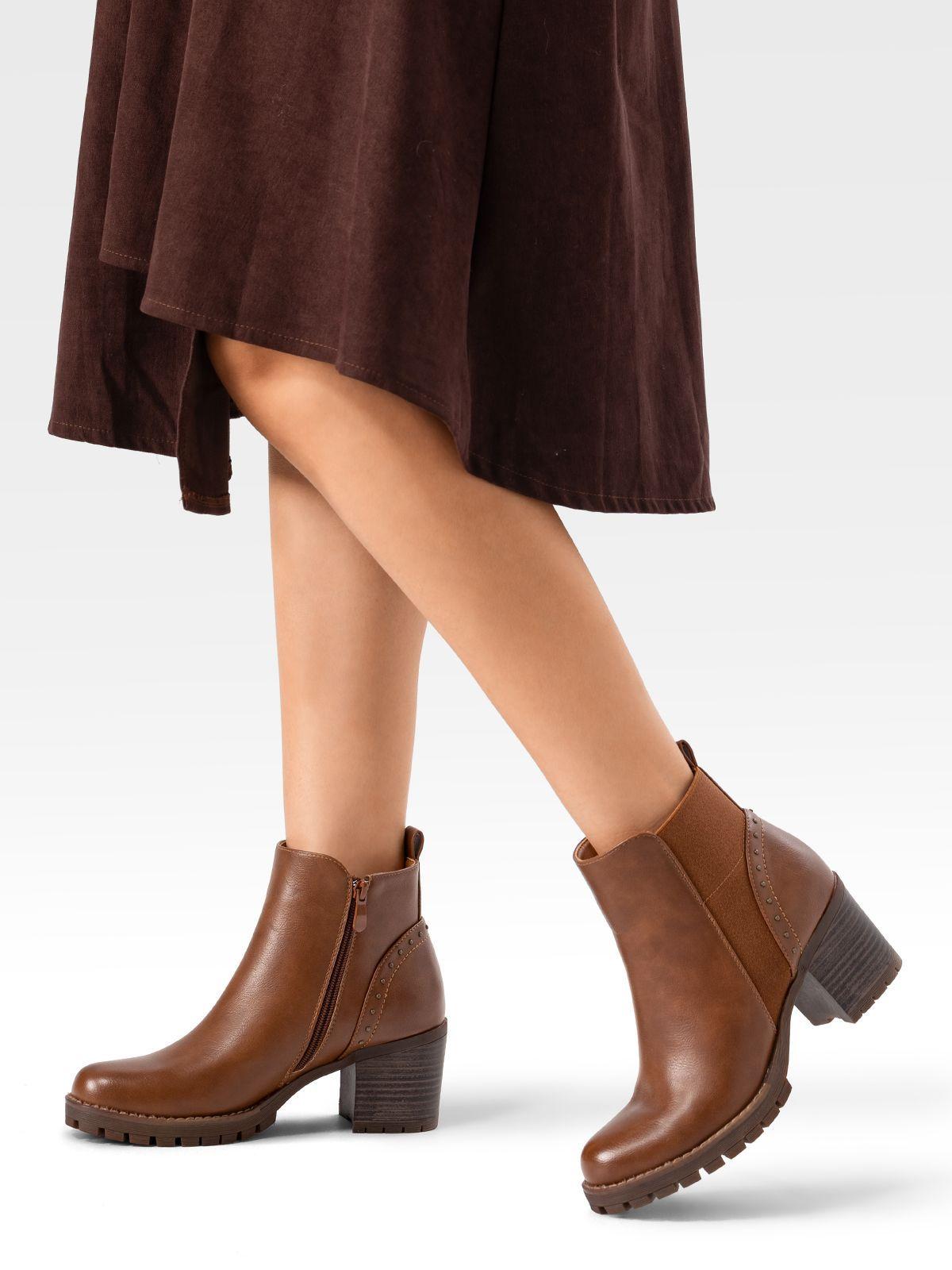 Botin Casual Mujer Vintage Eco Cuero Tacon Alto Weide QBM17-2