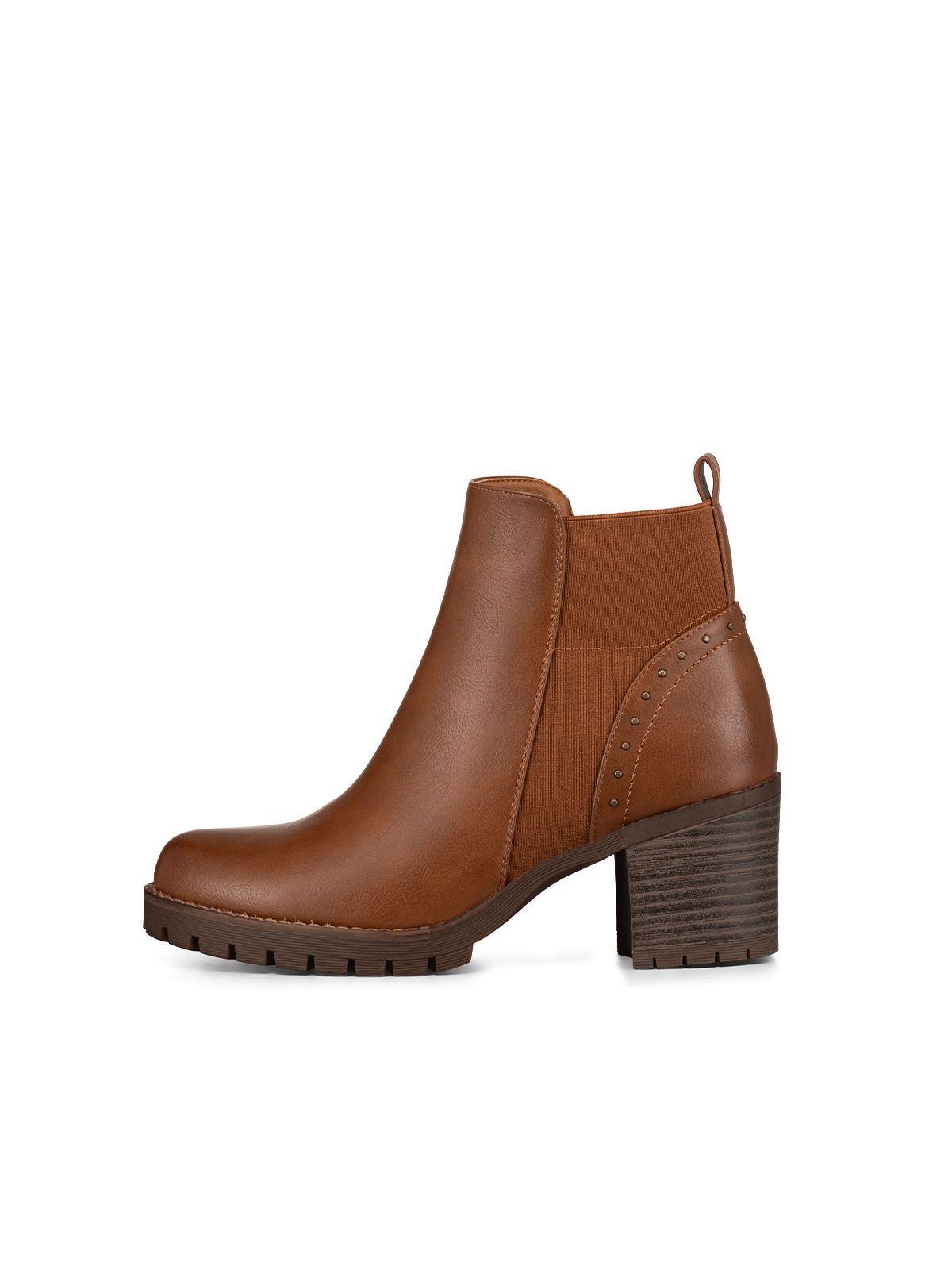 Botin Casual Mujer Vintage Eco Cuero Tacon Alto Weide QBM17-4