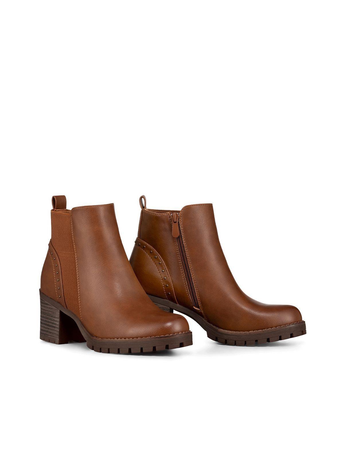 Botin Casual Mujer Vintage Eco Cuero Tacon Alto Weide QBM17-5