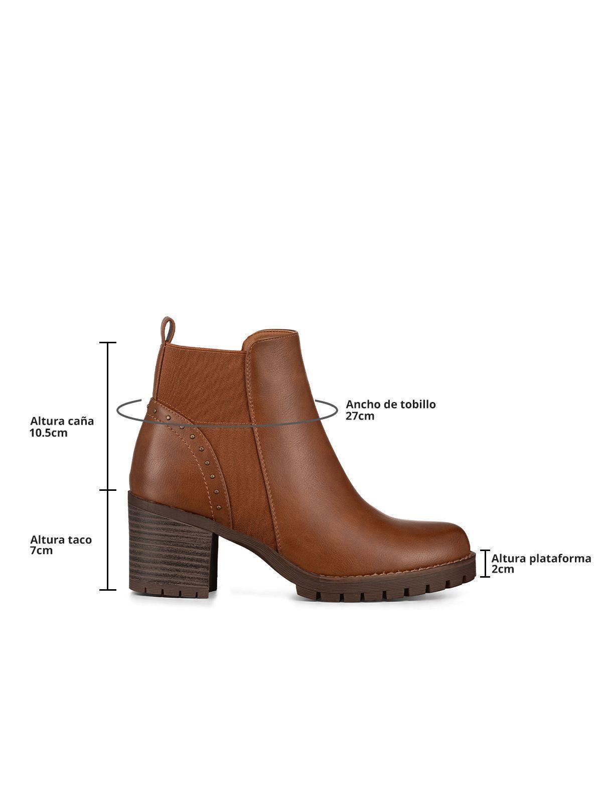 Botin Casual Mujer Vintage Eco Cuero Tacon Alto Weide QBM17-6