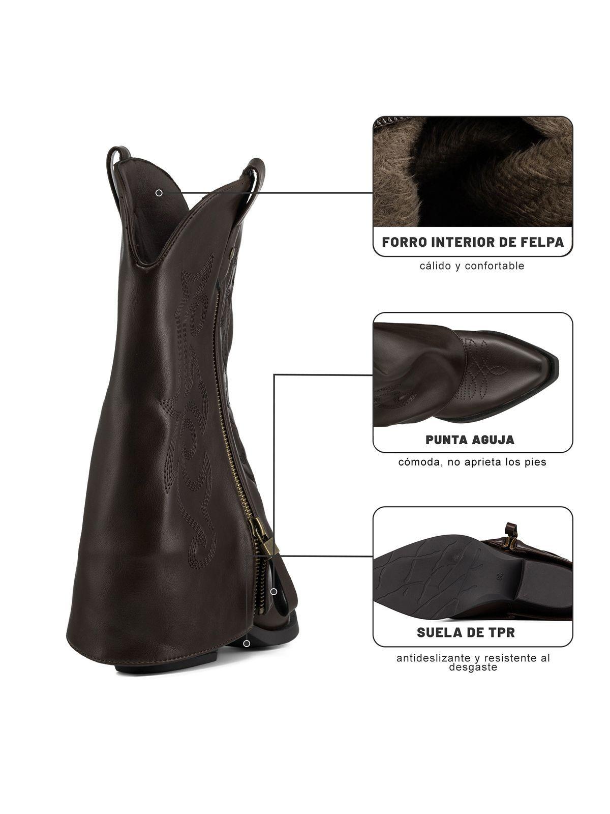 Bota Taco Mujer Urbana PU Weide QBM27-7