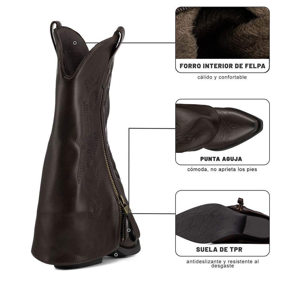 Bota Taco Mujer Urbana PU Weide QBM27-8