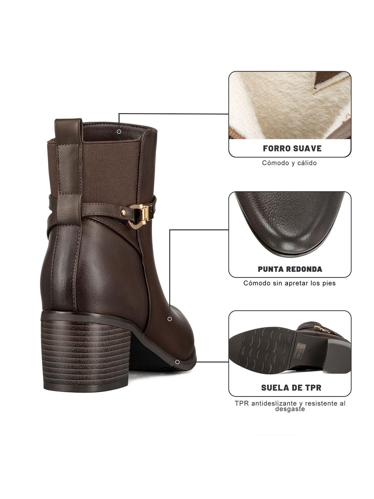 Botin Casual Mujer De Moda Vintage Tacon Grueso Weide ZS66-8