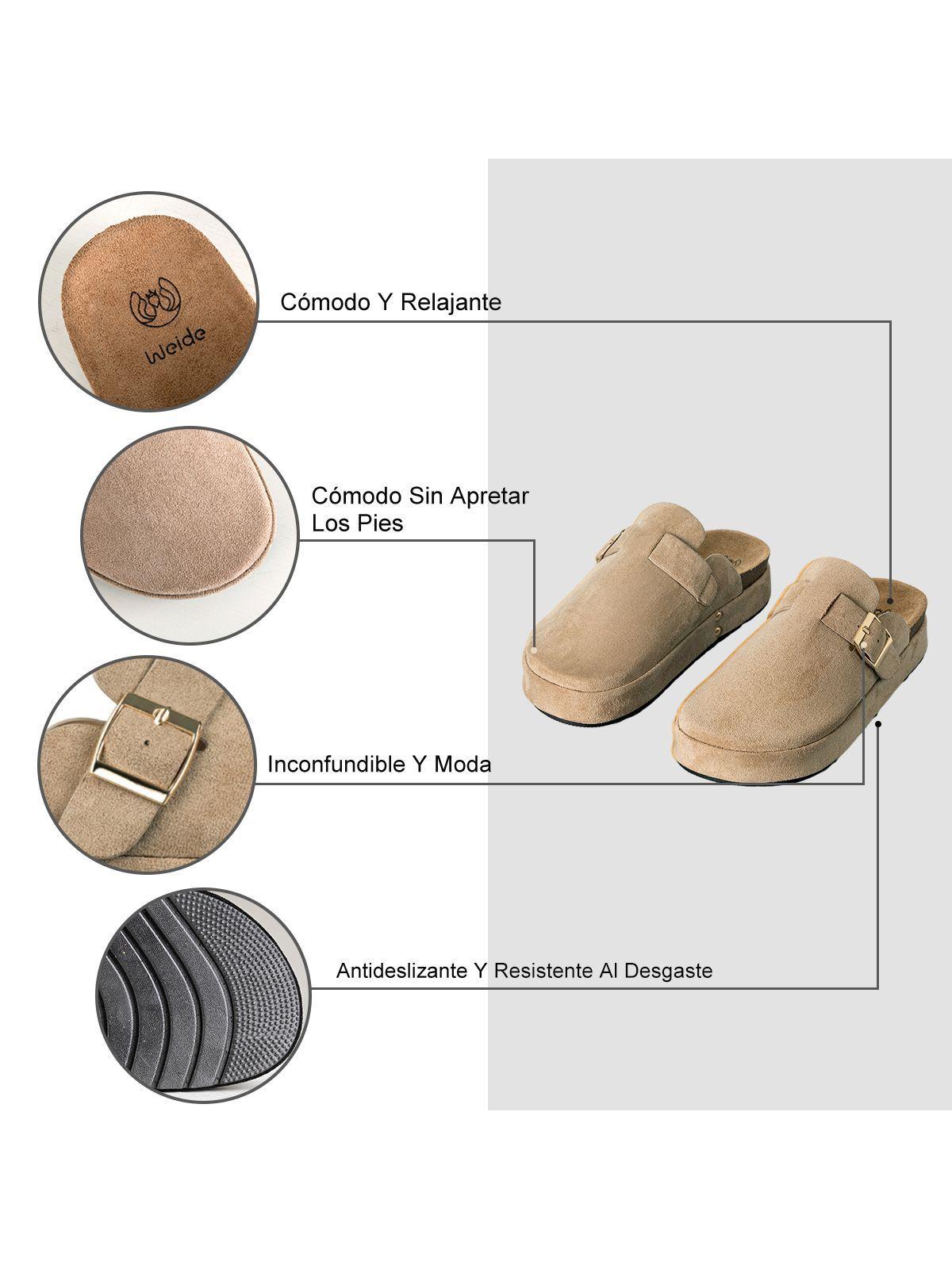 Zueco Vintage Confort Con Hebilla Mujer Weide QIU359-7