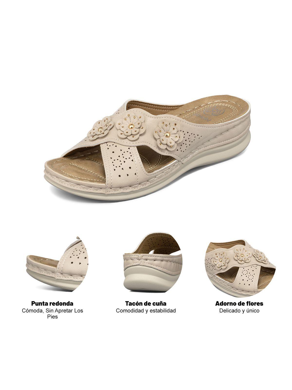 Sandalia Tipo Chala Confort Taco Cuña Mujer Weide YL056-7