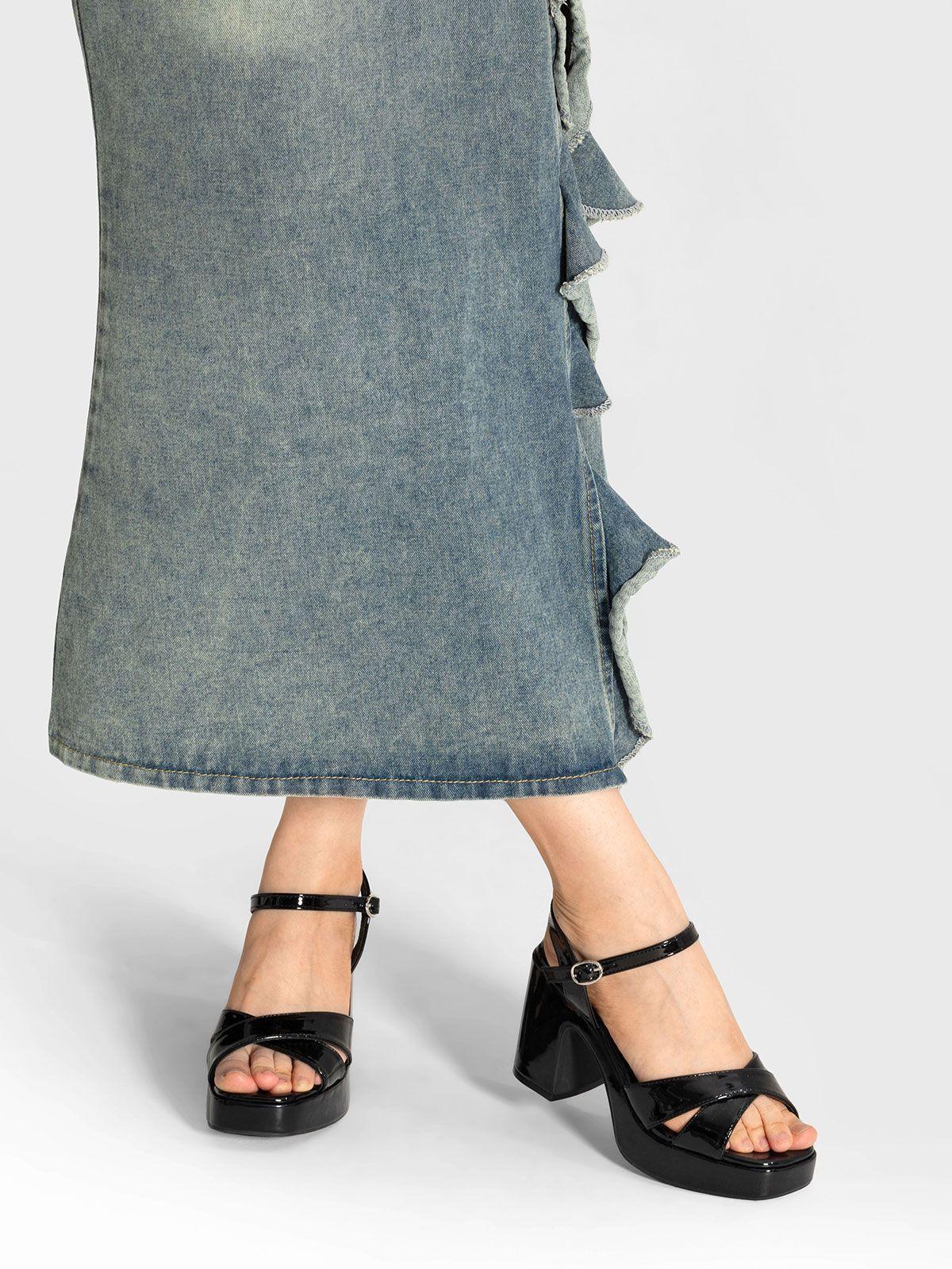 Sandalias Casual Taco Alto Mujer Fiesta Elegante Weide YL86-1