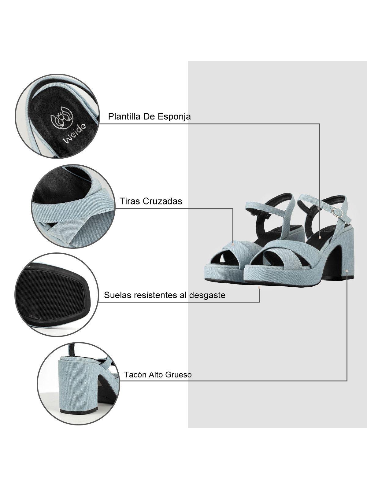 Sandalias Casual Taco Alto Mujer Fiesta Elegante Weide YL86-5