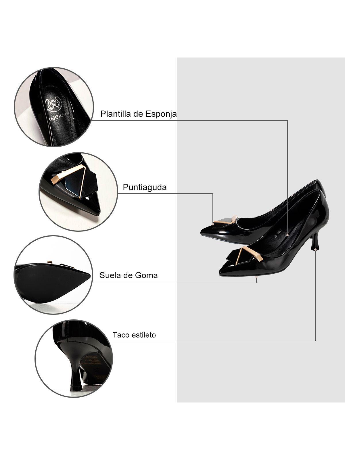 Zapatos Taco Negro Formal Mujer Weide JS61-6