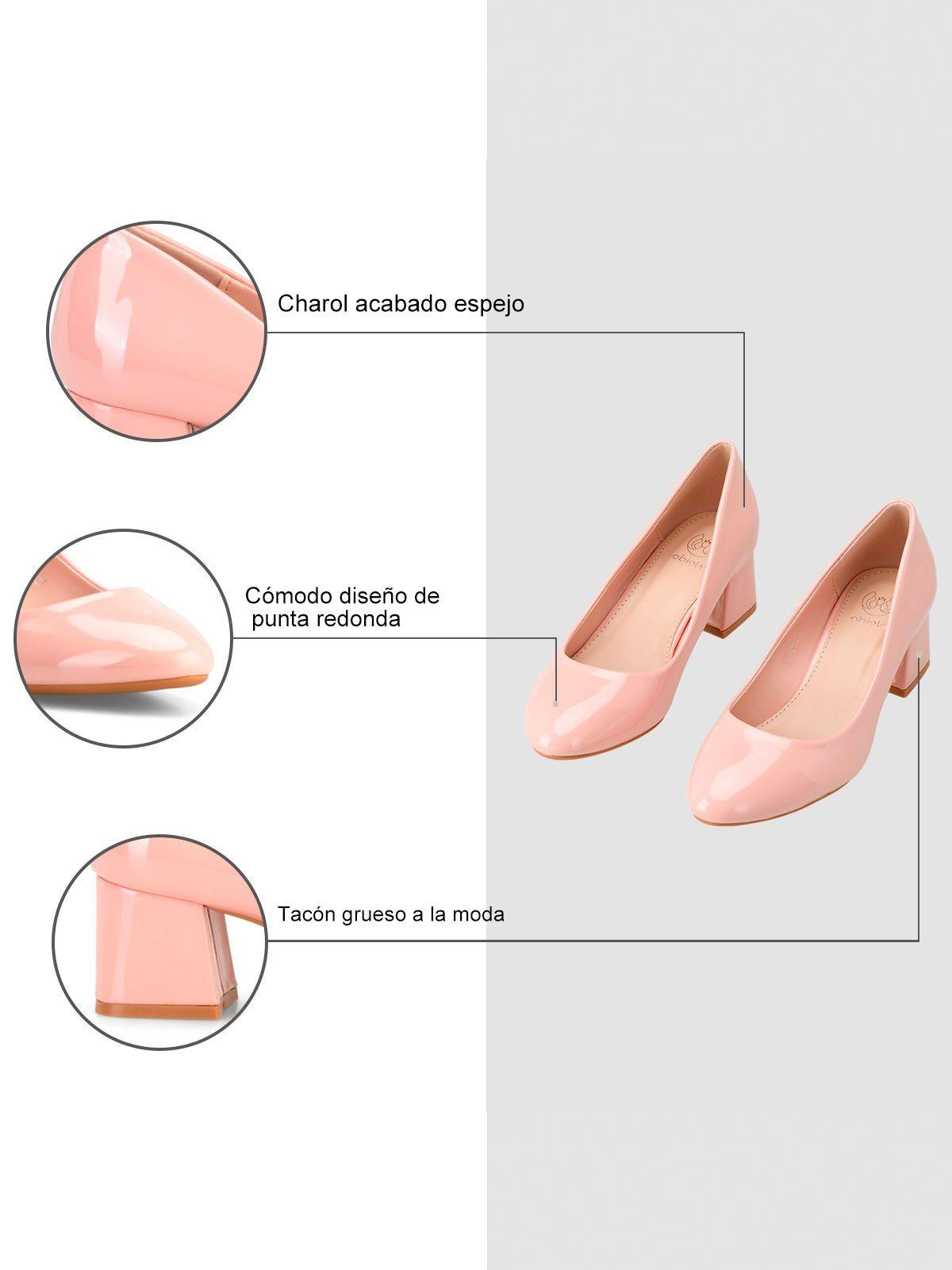 Zapatos Taco Rosado Oficina Weide GH52-4