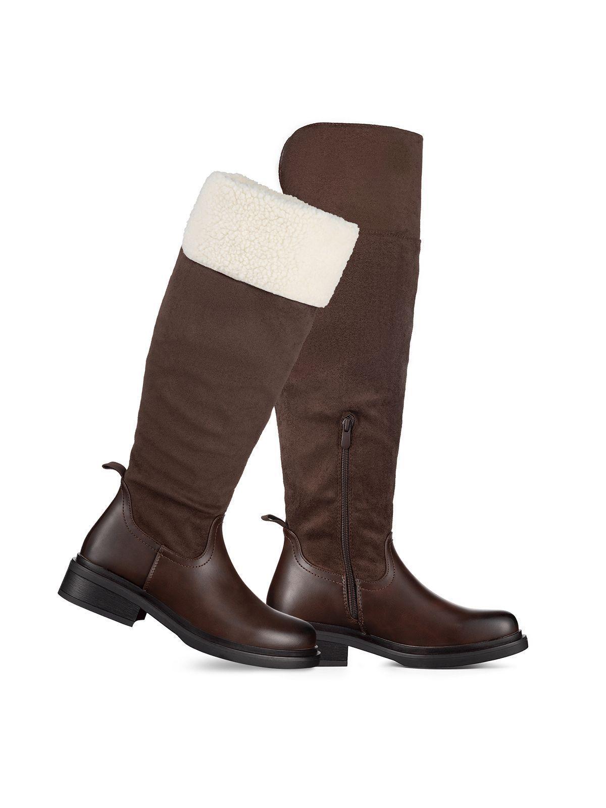 Bota Larga Mujer Moda Gamuza Con Felpa Vintage Weide CZY601-6