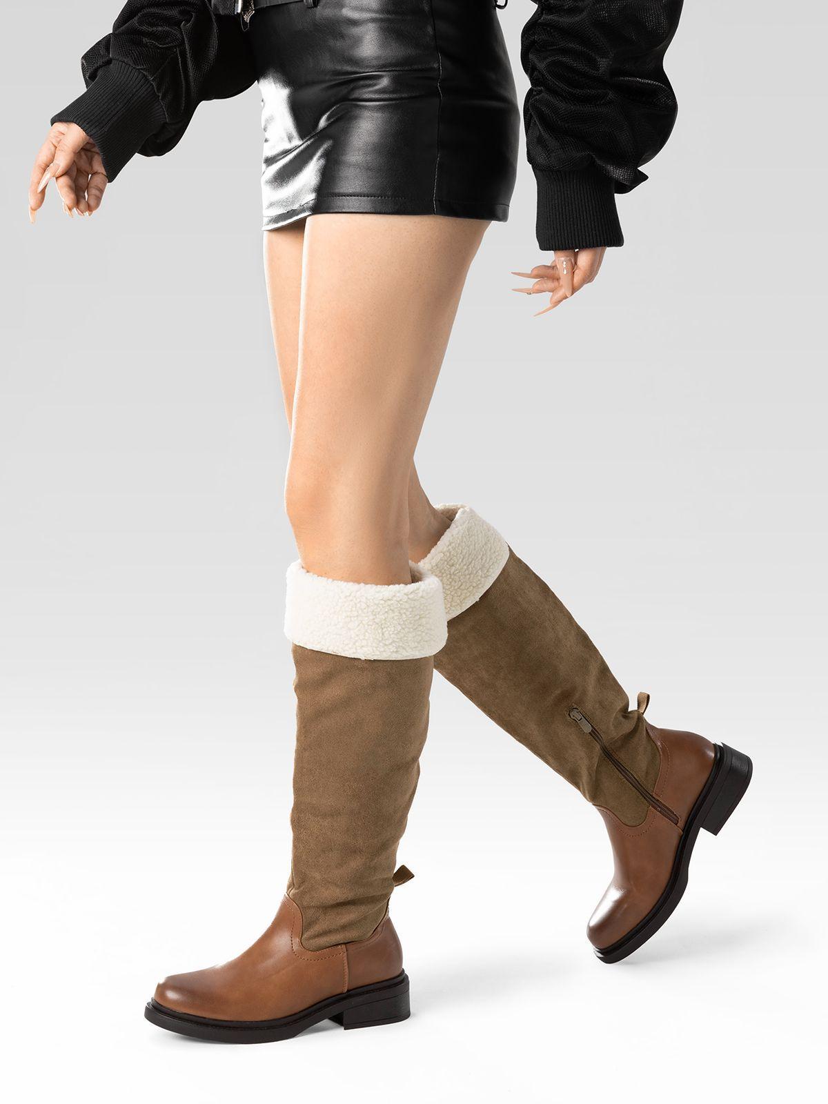 Bota Larga Mujer Moda Gamuza Con Felpa Vintage Weide CZY601-2