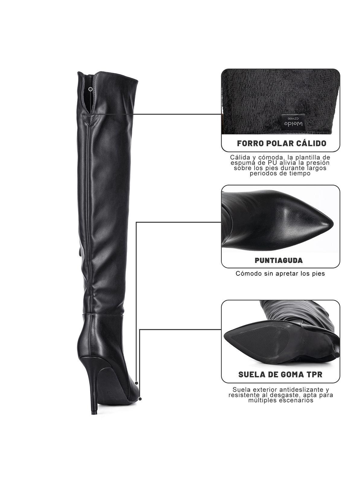 Botas Largas Mujer Eco Cuero De Moda Clasico Weide CZY600-7