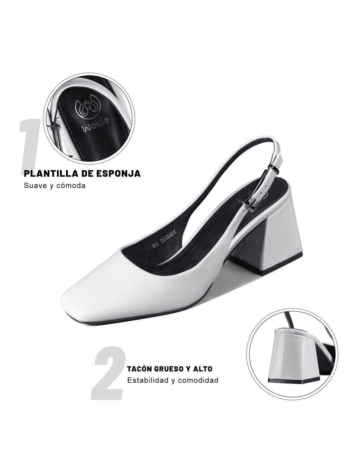Zapato Taco Talón abierto Simil Charol  Mujer Weide YOU538-4