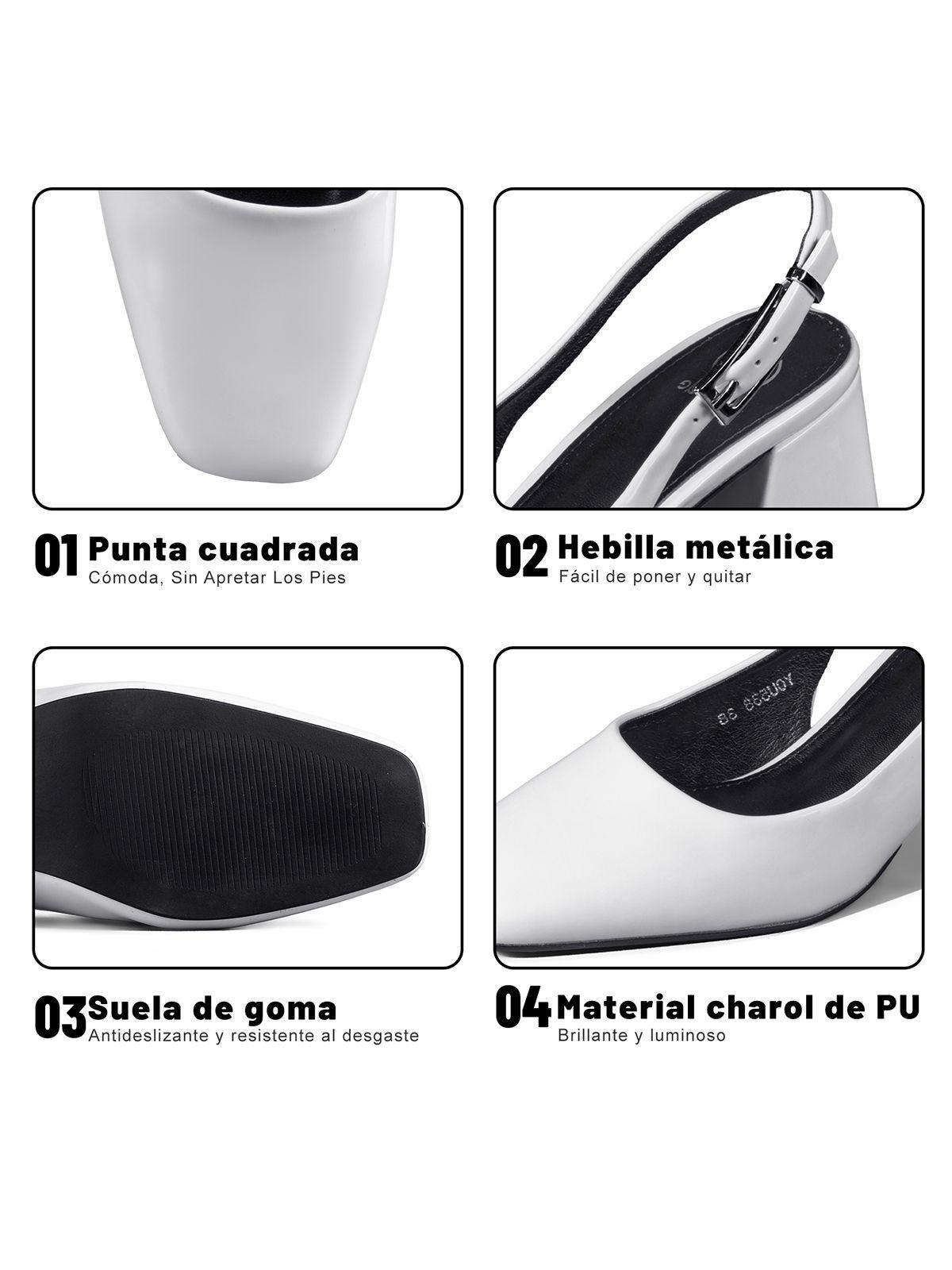 Zapato Taco Talón abierto Simil Charol  Mujer Weide YOU538-5