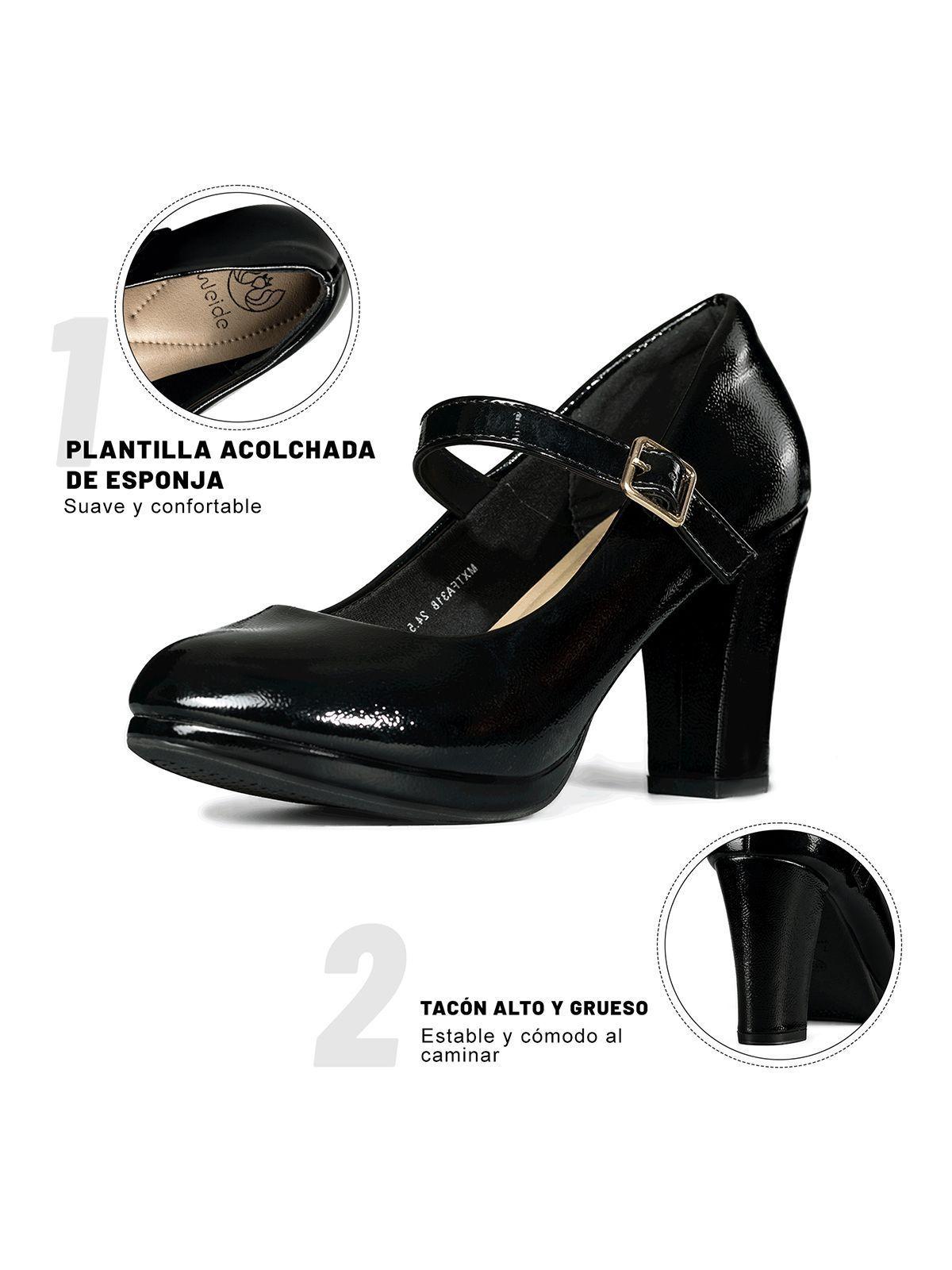 Zapatos Taco PU Acharolado Mujer Cuadrado Weide TFA318-5