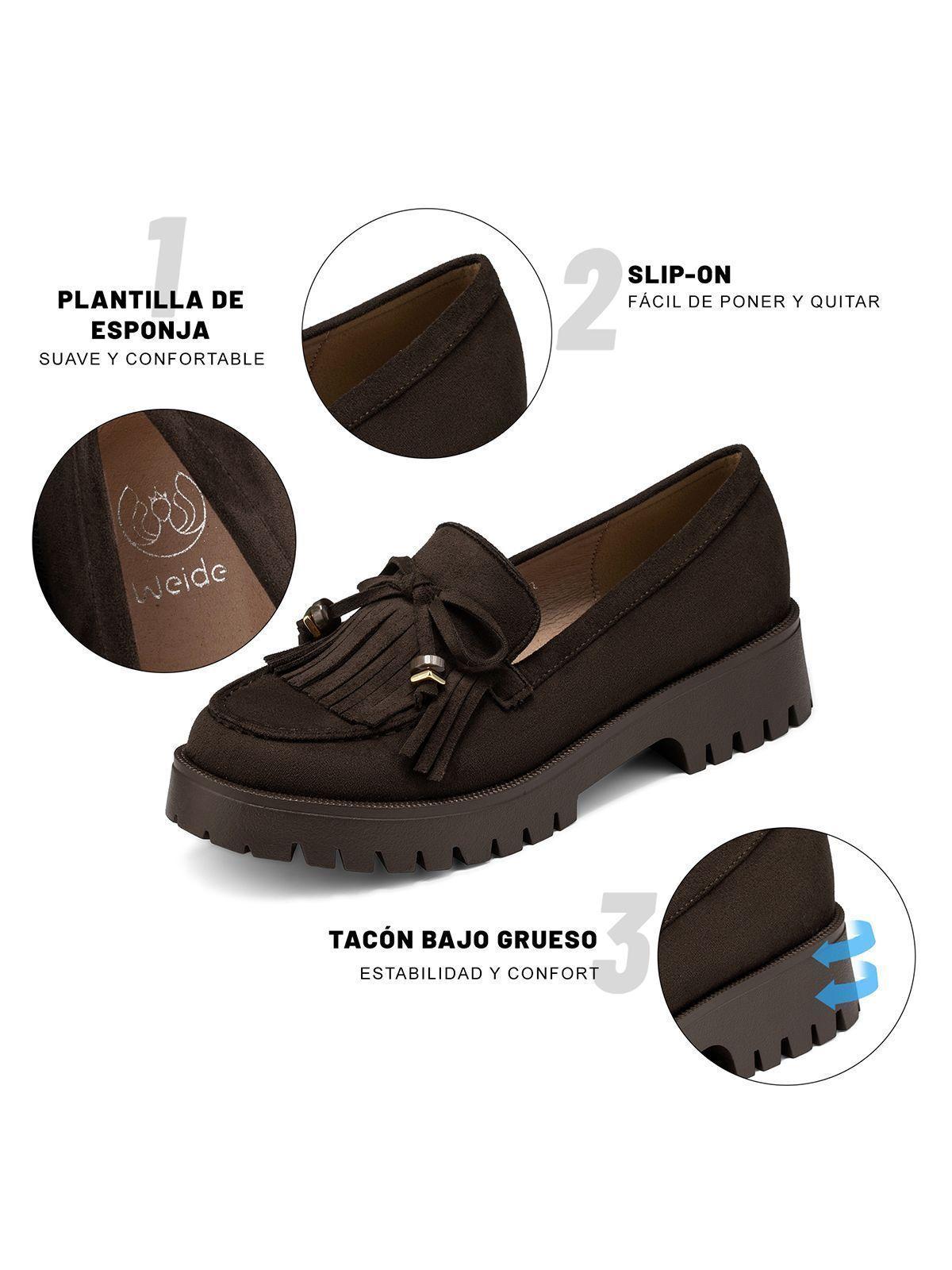 Mocasín Mujer Urbano con Flecos PU Textil Weide JN730-7