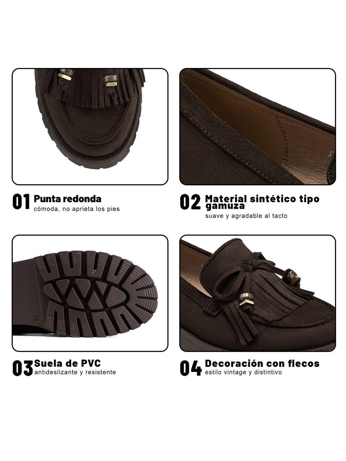 Mocasín Mujer Urbano con Flecos PU Textil Weide JN730-8