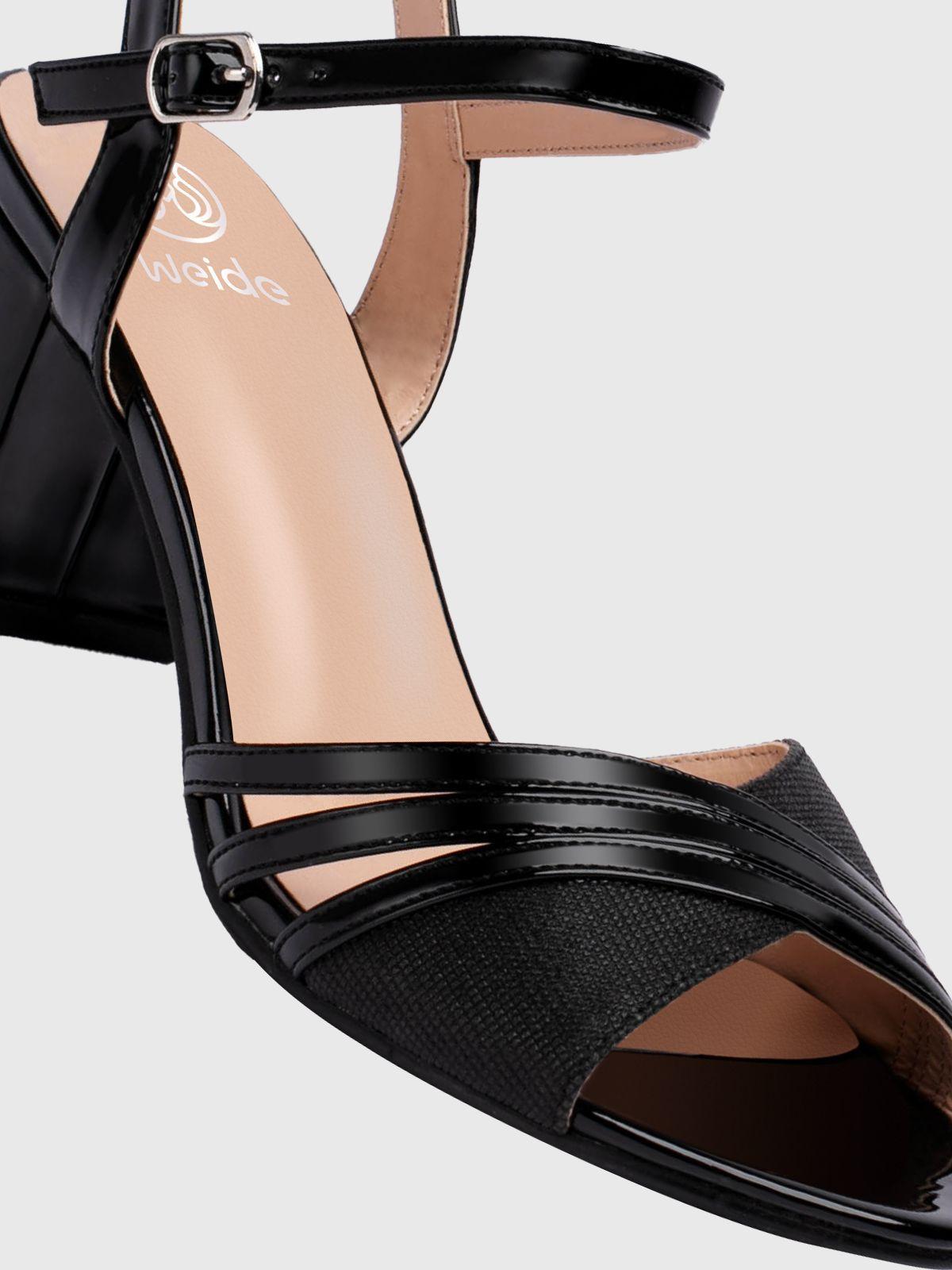 Sandalia Taco Negro Fiesta QIU257 Weide-5