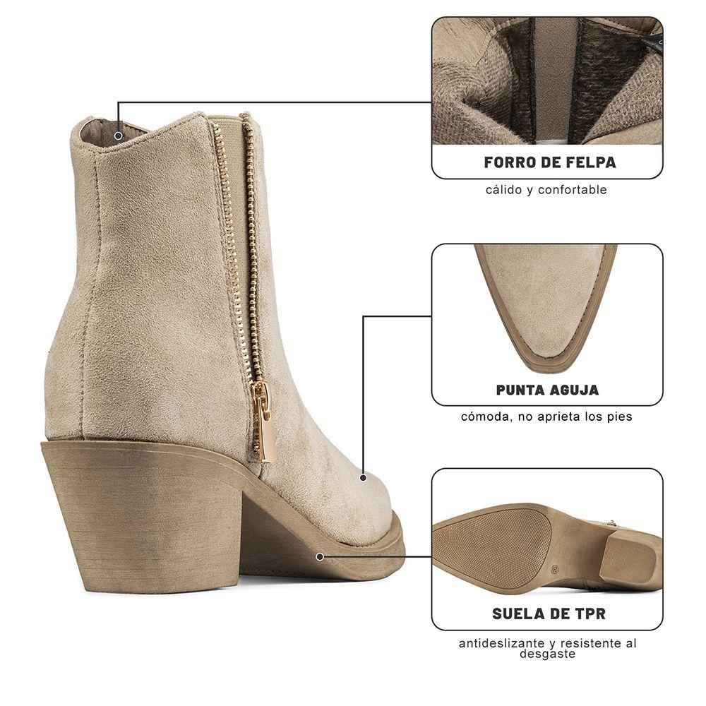 Botín Taco Mujer Casual PU Weide CZY651-9