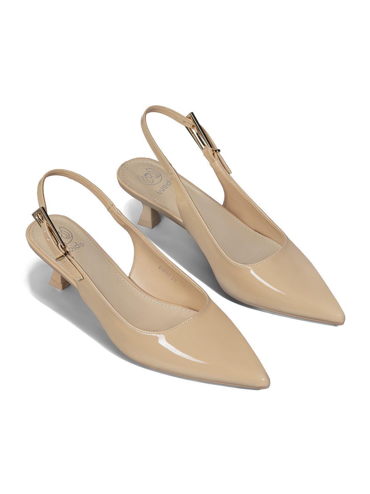 Zapato Taco Talón Abierto Simil Charol Mujer Weide GHE37-5
