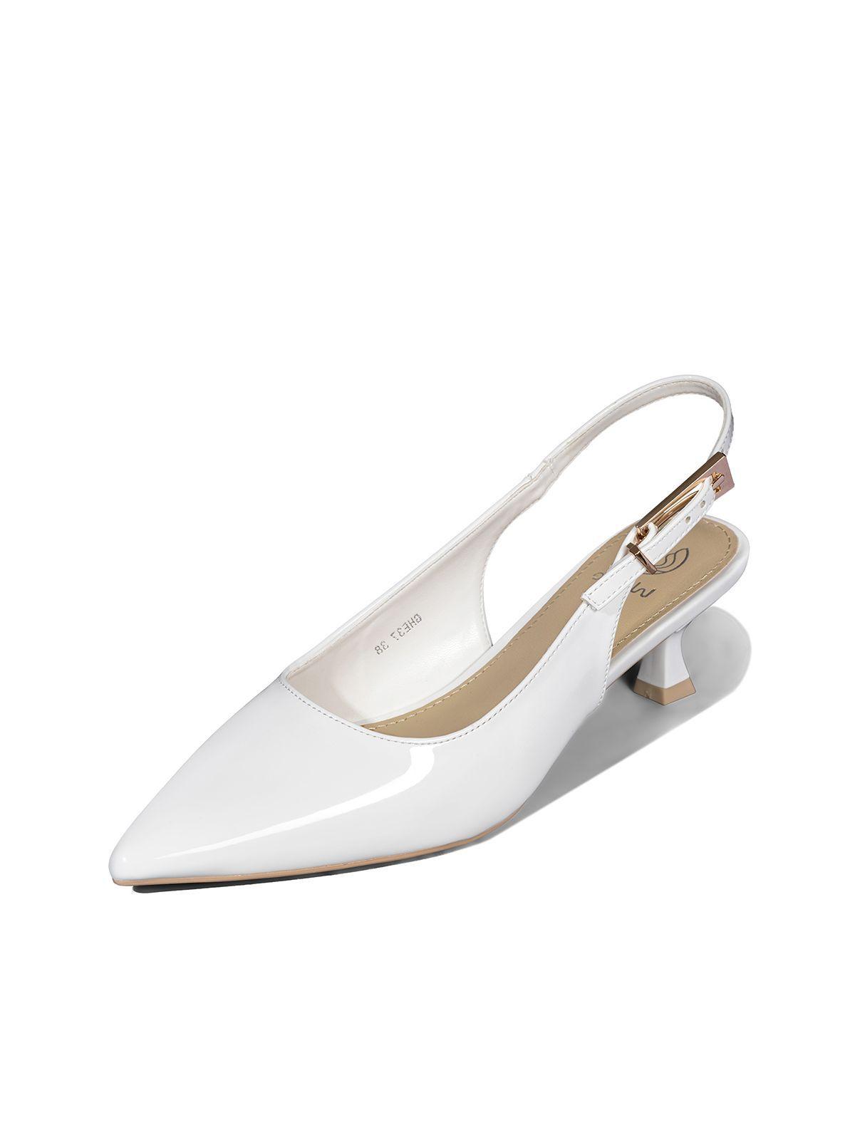 Zapato Taco Talón Abierto Simil Charol Mujer Weide GHE37-0