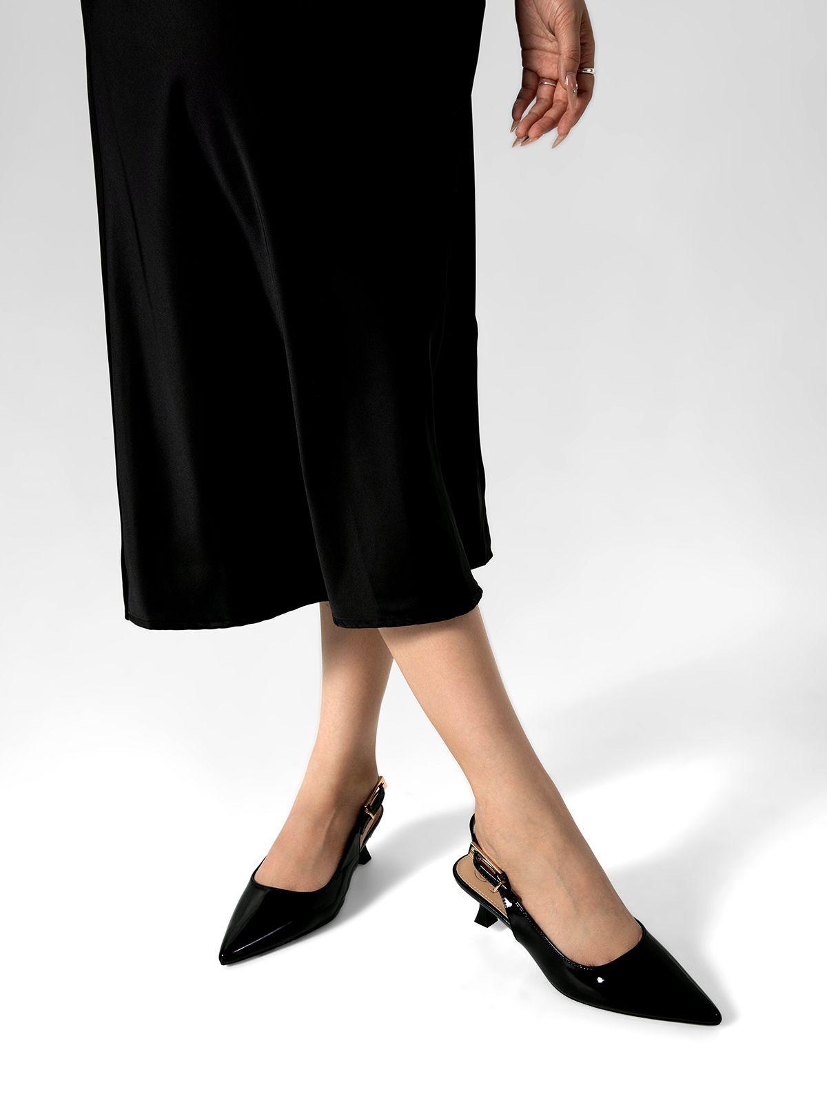 Zapato Taco Talón Abierto Simil Charol Mujer Weide GHE37-1