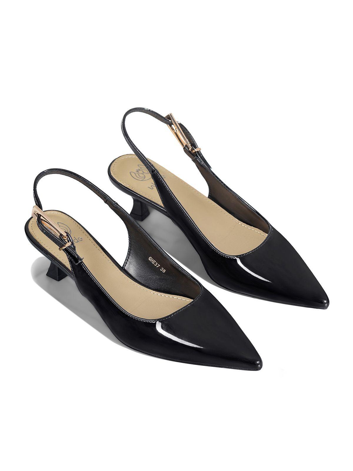 Zapato Taco Talón Abierto Simil Charol Mujer Weide GHE37-5