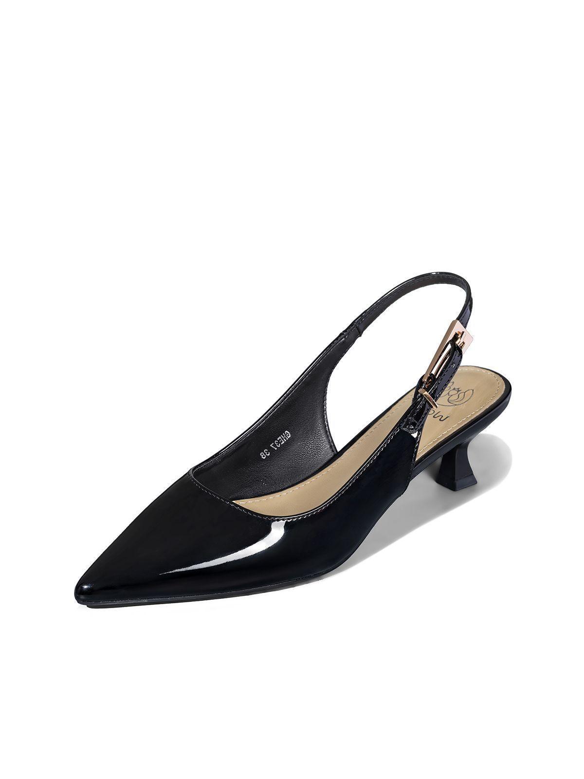 Zapato Taco Talón Abierto Simil Charol Mujer Weide GHE37-0