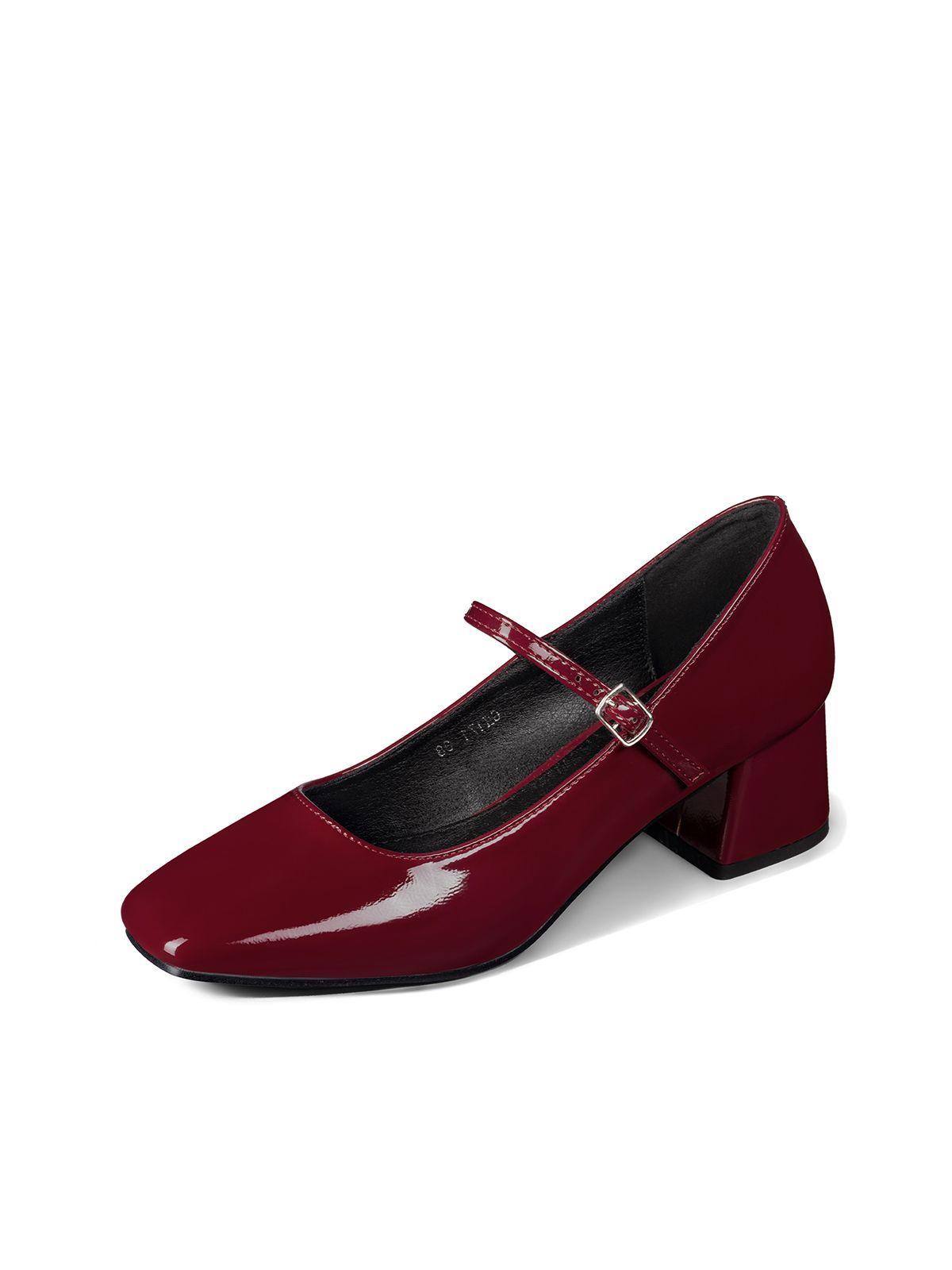Zapato Taco Grueso Formal Simil Charol Mujer Weide GH171-0