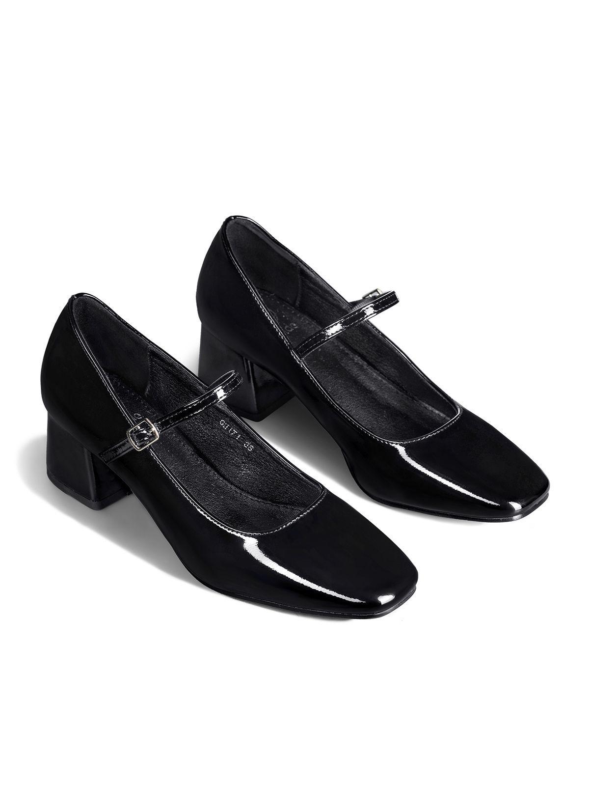 Zapato Taco Grueso Formal Simil Charol Mujer Weide GH171-4