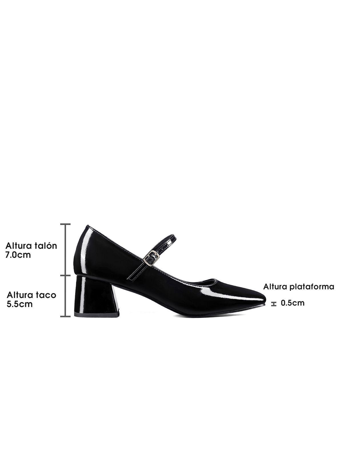 Zapato Taco Grueso Formal Simil Charol Mujer Weide GH171-5