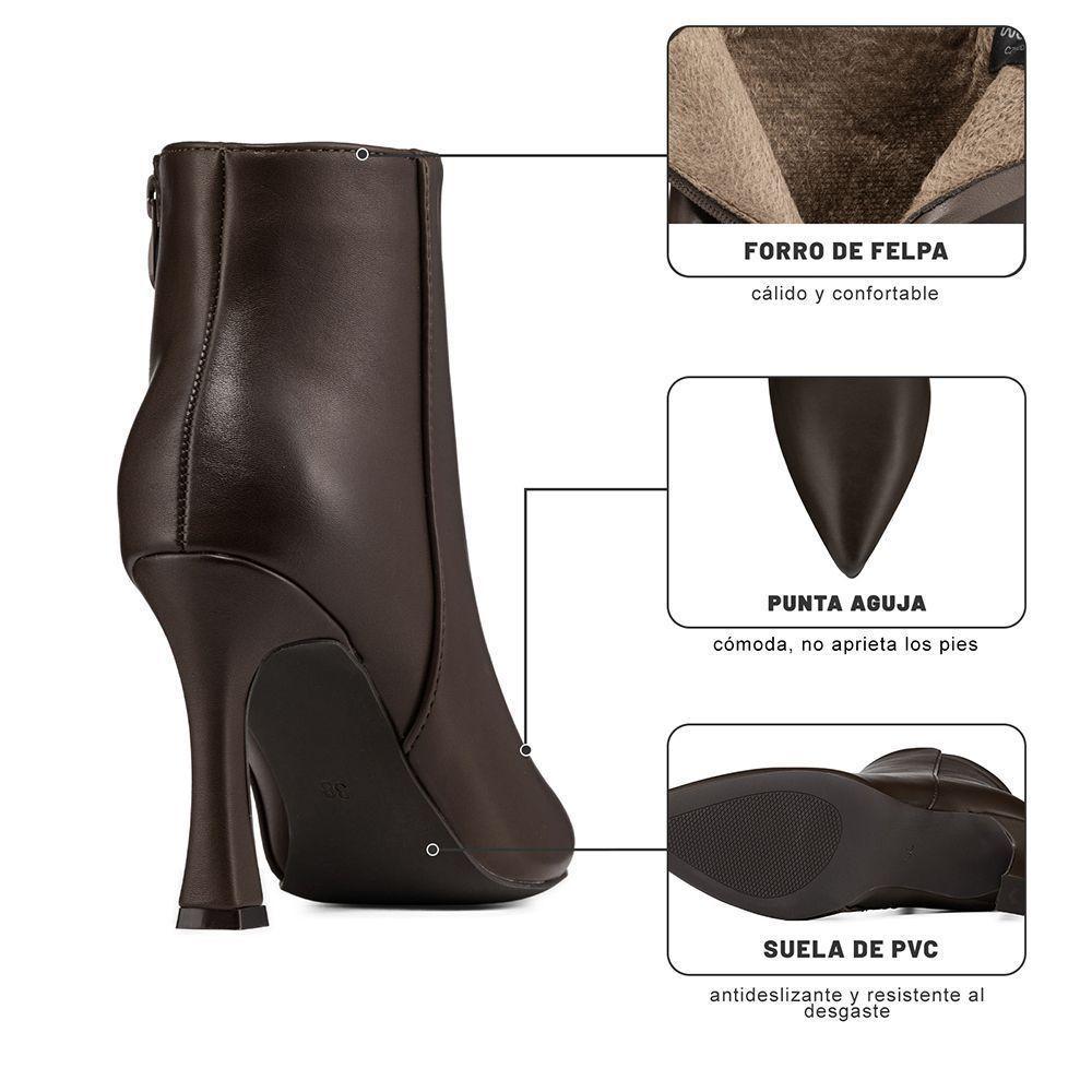 Botín Taco Alto Mujer Casual PU Weide CZY653-9