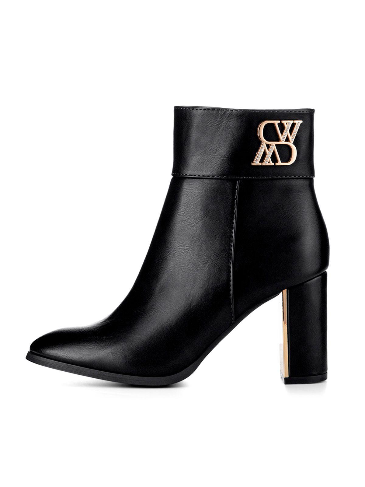 Botin Negro Casual Mujer Weide CZY581-2