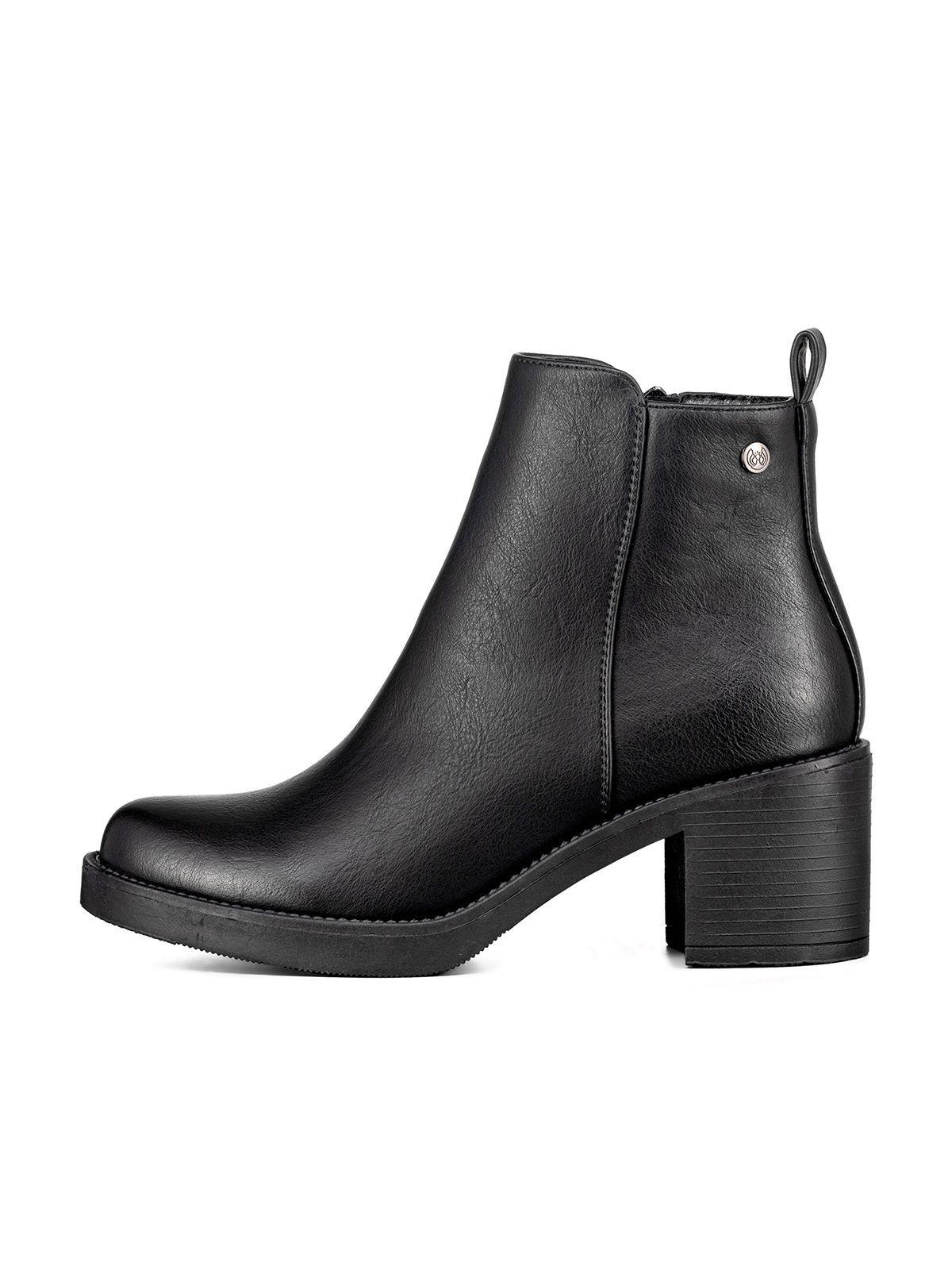 Botin Casual Mujer Eco Cuero Tacon Alto Felpa Weide QBM16-4