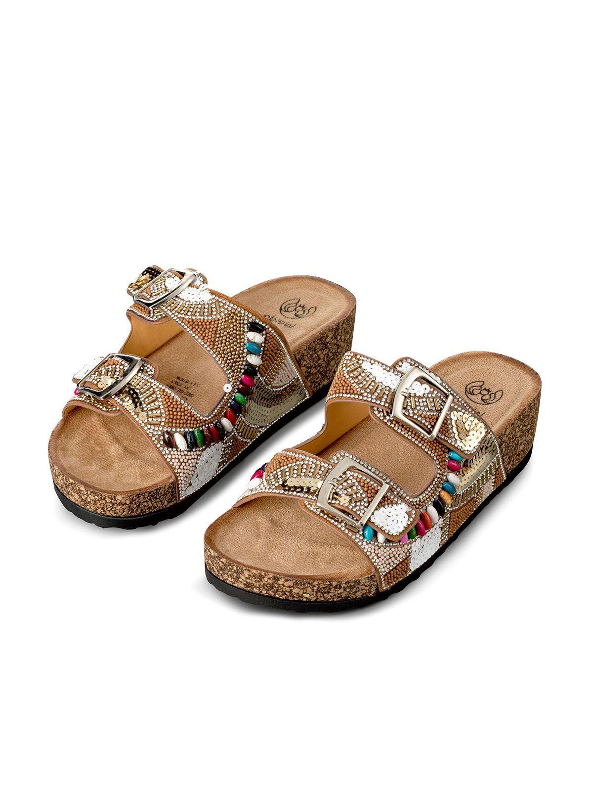 Sandalias Chalas Mujer Vintage Confort Pedrería Weide GH136-5